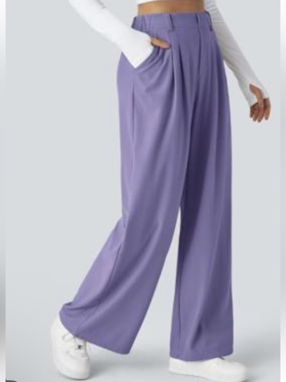 New! HALARA Lavender Knit Petite Pants